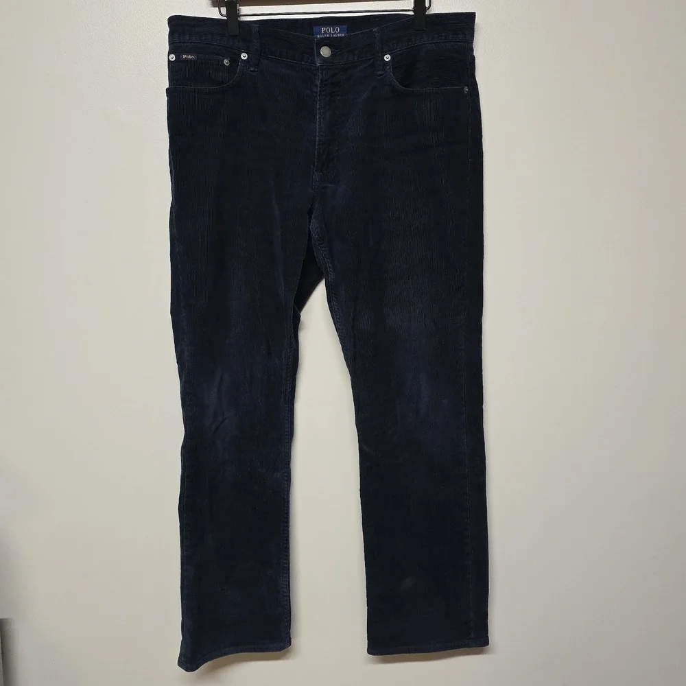 Polo Ralph Lauren Men's Corduroy Prospect Pants Casual Preppy Navy Blue Sz 34/30